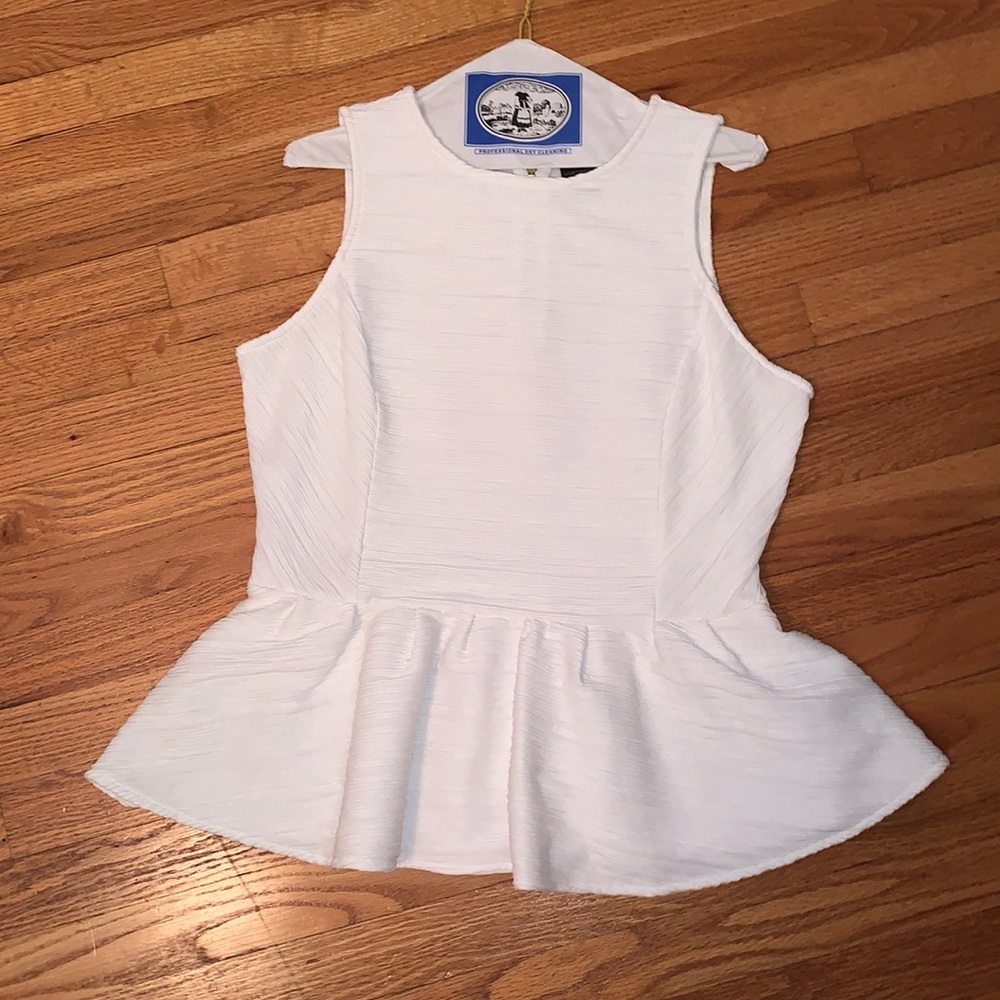 White peplum top